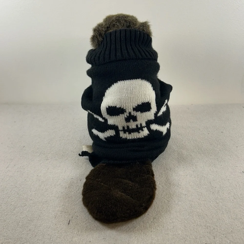 Skull & Crossbones Black & White Knit Dog Sweater